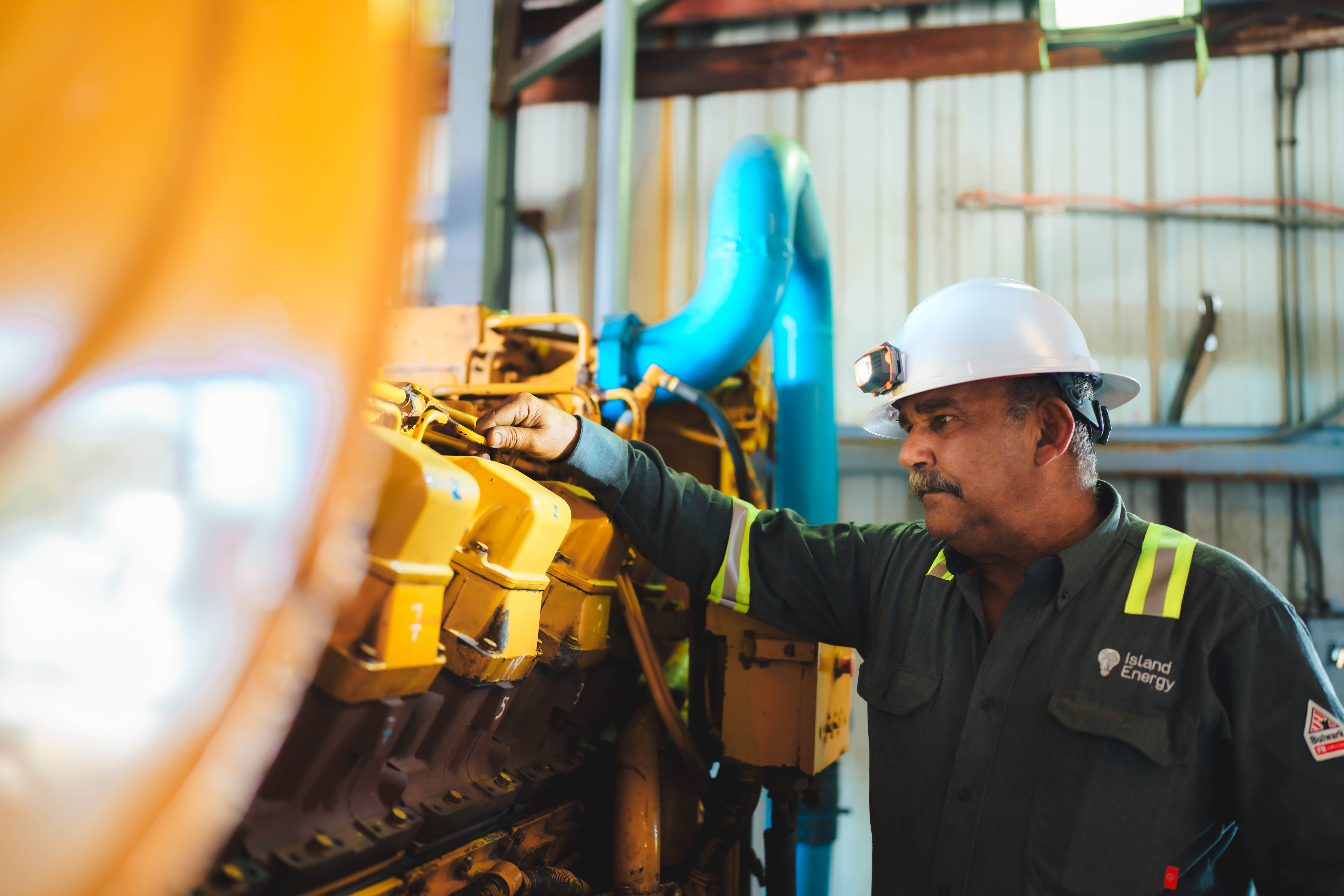 Island Energy engineer at work